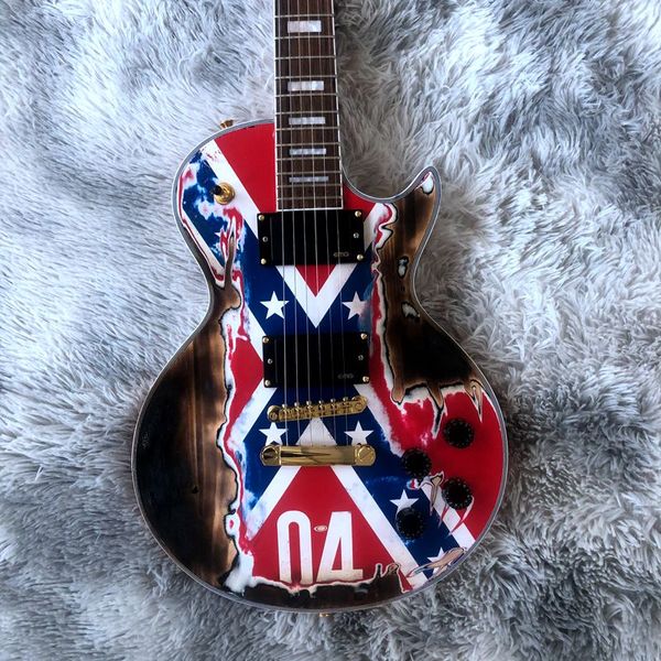 

vintage 04 flag electric guitar made in china rose wood fingerboard maple neck mahogany wood body high quality