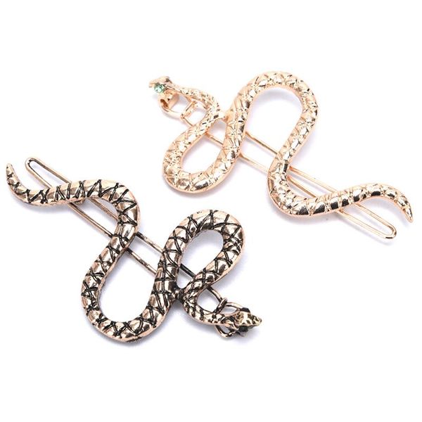 

hair clips & barrettes punk simple hairclip snake animals metal hairpins women wedding headpiece hairgrips female accessories jewelry, Golden;silver
