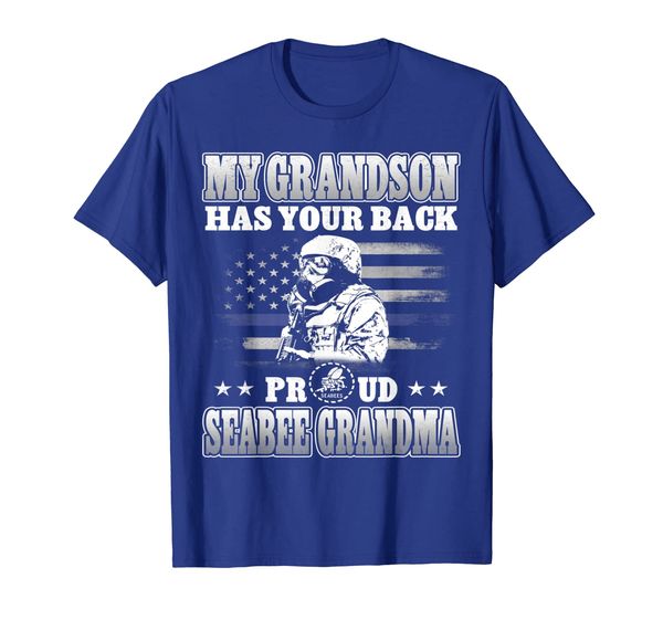 

proud seabee grandma t-shirt my grandson has your back shirt, White;black