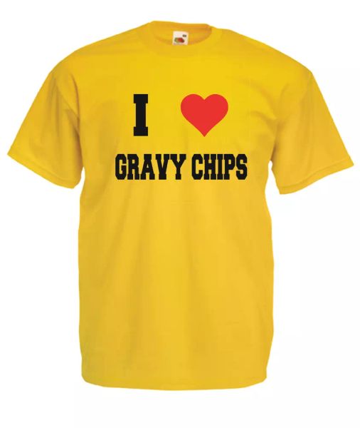 

i love gravy chips xmas gift idea mens women t shirts multi-color s-2xl, White;black