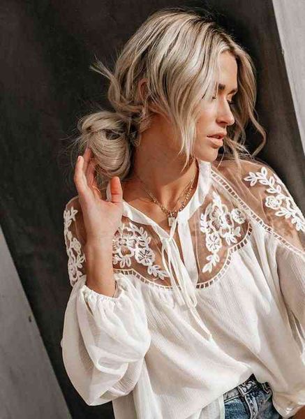 

women shirts fashion lace lady summer casual blouse femal elegant vestidos long sleeve solid streetwear white black
