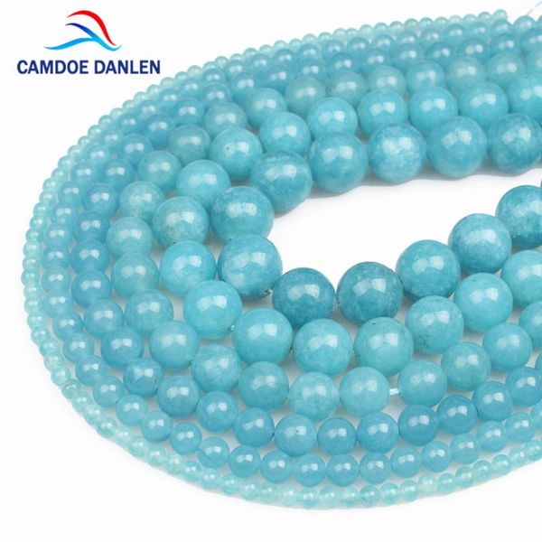 

other camdoe danlen natural stone blue chalcedony gem beads 4 6 8 10 12 14 16mm fit diy charms handcraft for jewelry making