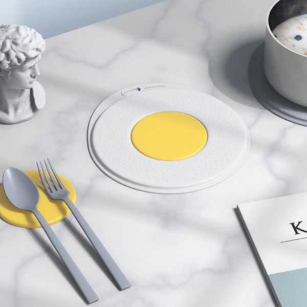 

mats & pads office placemat toast heat resistant non-slip breakfast silicone coasters fried egg kitchen tool