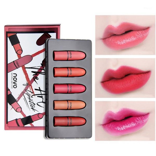 

5pcs/set liquid matte lipstick easy to wear long-lasting lip gloss waterproof nude lipsticks make up gross1