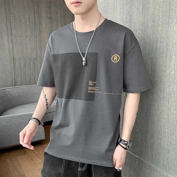 

t-shirt t-shirt short round neck loose clothes summer korean cotton half sleeve t-shirt men's fashion leisure, White;black
