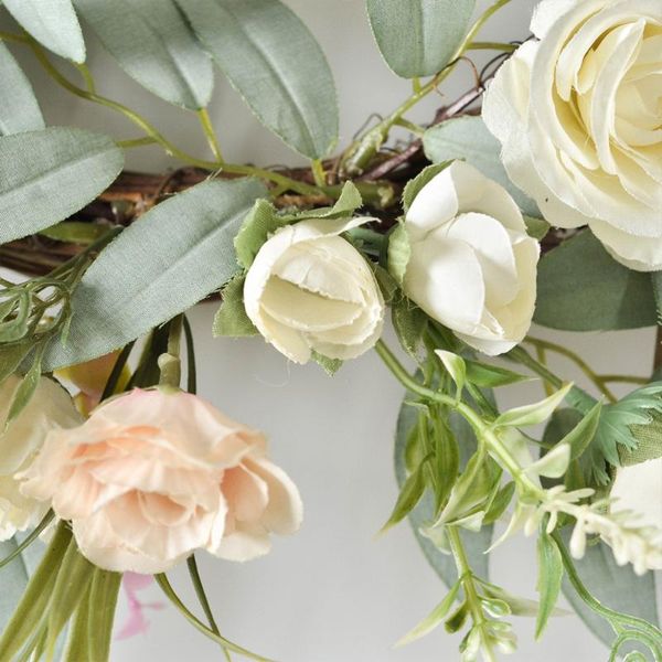 

decorative flowers & wreaths simulation flower garland hanging wall wedding decoration colorful (white rose)