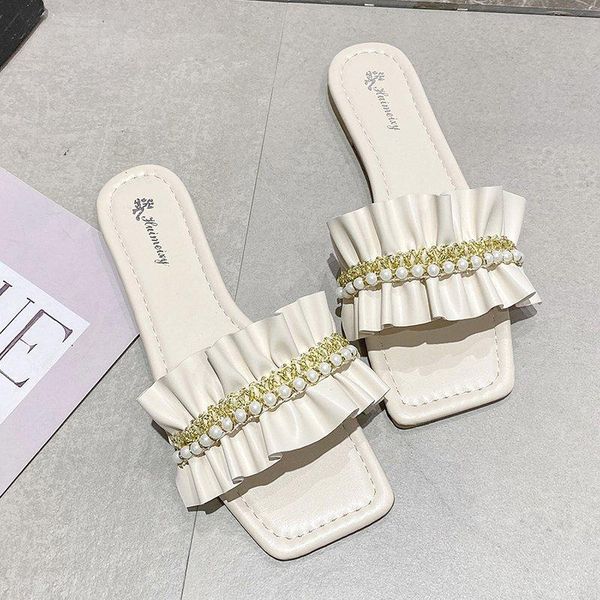 

slippers women's flip flops 2021 summer the leisure fashion solid color open toe sandals all-match comfortable woman shoes, Black