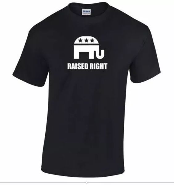 

raised right gop t-shirt conservative republican pro trump political funny shirt, White;black