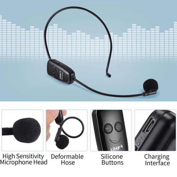 

wireless microphone with 60m stable transmission for sound portable detachable black#30 microphones