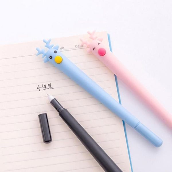 

gel pens eco-friendly 4pcs practical christmas elk writing pen office supplies school stationery ink scentless for kids