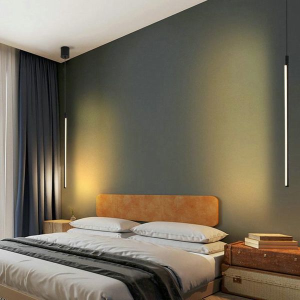 

nordic chandelier modern minimalist bedroom living room loft home decoration black led hanging pendant lamps