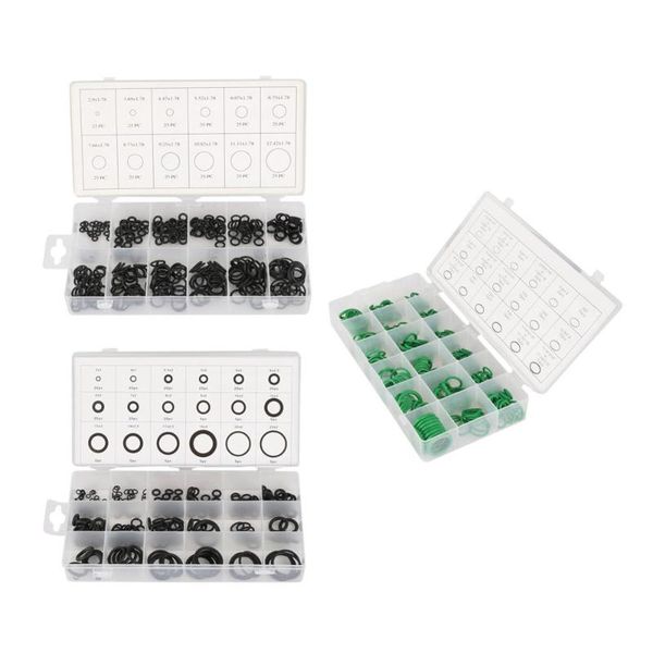 

watering equipments 270/225/300pcs/pack nbr rubber seal o-ring assortment black green metric seals watertightness gaskets plastic box packed