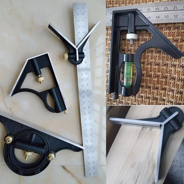 

professional hand tool sets 3 in 1 square angle ruler set engineers adjustable multi combination right protractor measuring tools