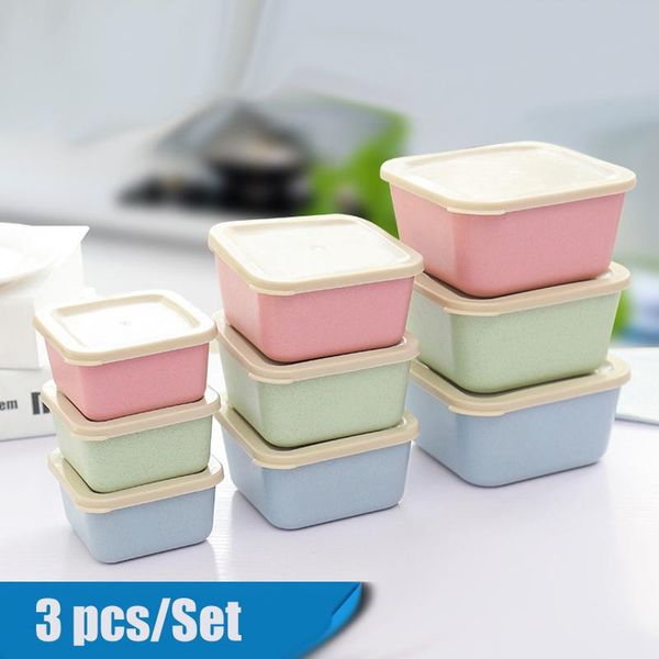 

storage bottles & jars 3pcs/set pp opaque sealed crisper set plastic food box kitchen refrigerator containers round square reusable boxes