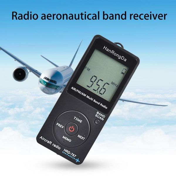 

radio hrd-767 digital mini lcd display with earphone fm/am/air portable aviation band receiving for travel