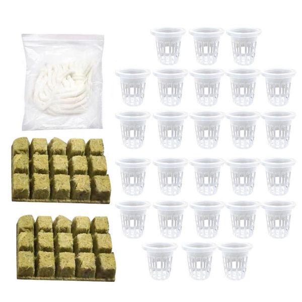 

planters & pots 1 set soilless culture net cups and wool starter plugs hydroponics kit