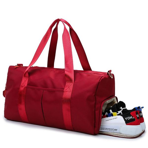 

duffel bags nylon sports training gym bag waterproof travel big cabin luggage pink black color weekend duffle sac de voyage 2021