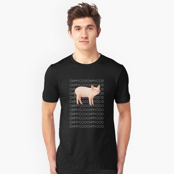 

shane dawson oh my god pig men's t-shirt t-shirts, White;black