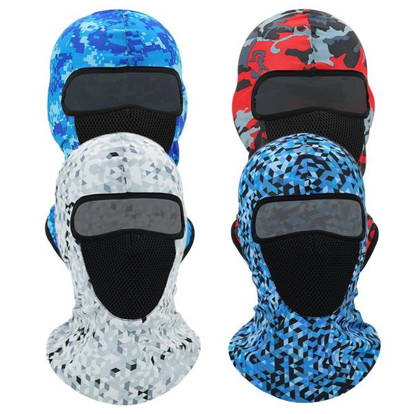 

cycling caps & masks breathable camouflage bandana men women sport running jogging head neck scarf army full face mask pink headband ski hat, Black
