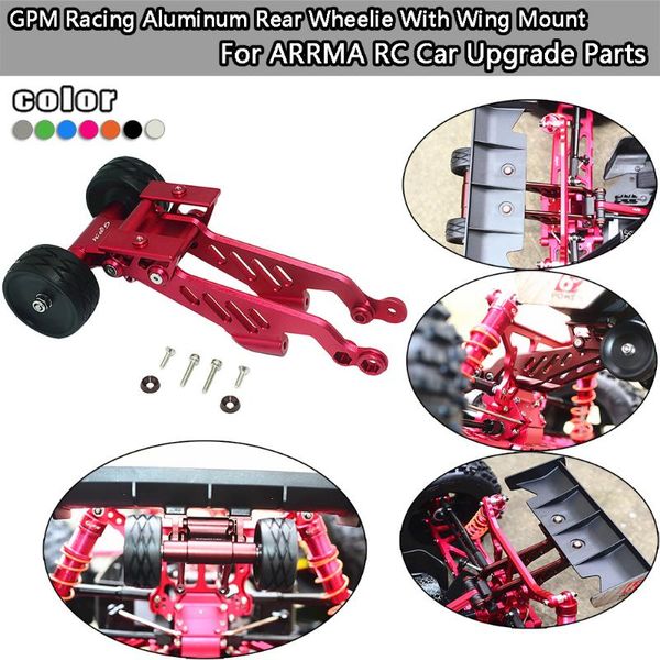 

car accessories rc parts gpm racing aluminum rear wheelie with wing mount for arrma upgrade wltoys 144001 #11 party favor