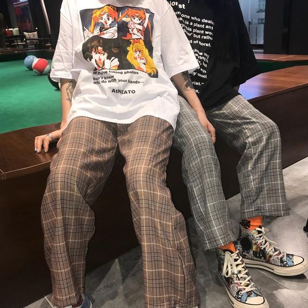 

flat polyester casual punk womens capris regular solid bf high broadcloth hip hop trousers jogger sweatpants clothes dropshipping, Black;white