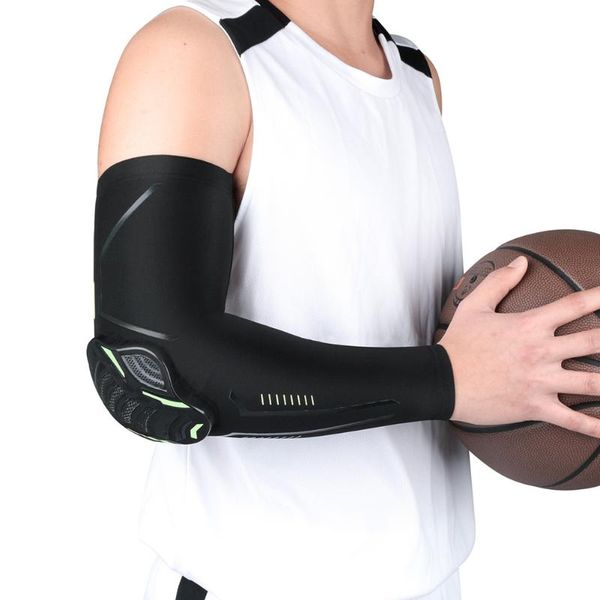 

elbow & knee pads sports arm compression sleeve basketball cycling warmer pad fitness armguards support guard, Black;gray