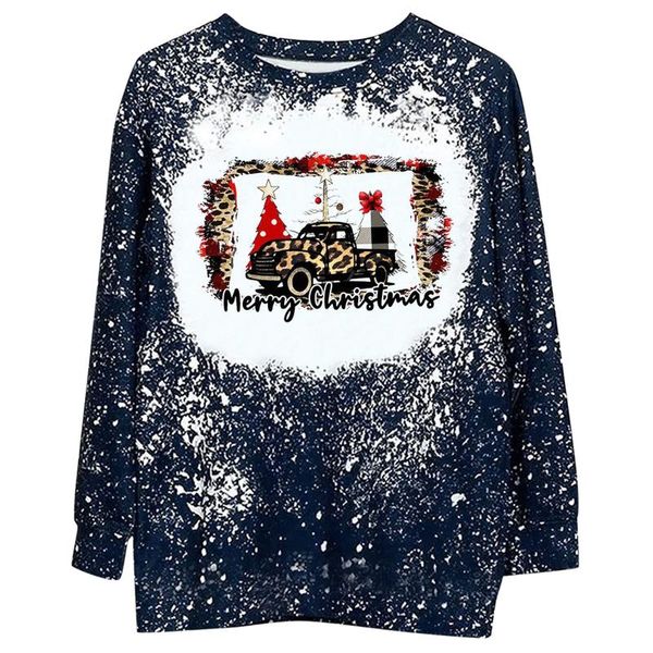 

women's hoodies & sweatshirts plus size christmas print women long sleeve loose casual o-neck pullover streetwear sudaderas con capucha, Black