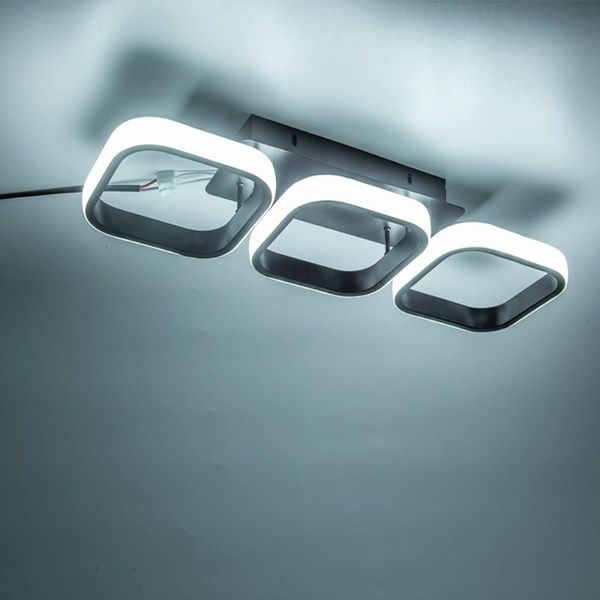 

pendant lamps modern led chandelier lamp minimalist fashion light living room bedroom square frame rings hanging home lighting