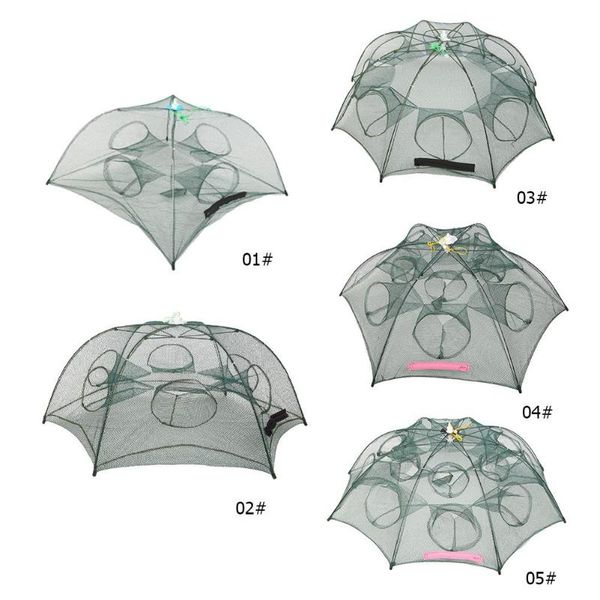 

4/6/8/12/16holes folding portable fishing net automatic shrimp trap fish baits cast mesh tackle pesca iscas accessories