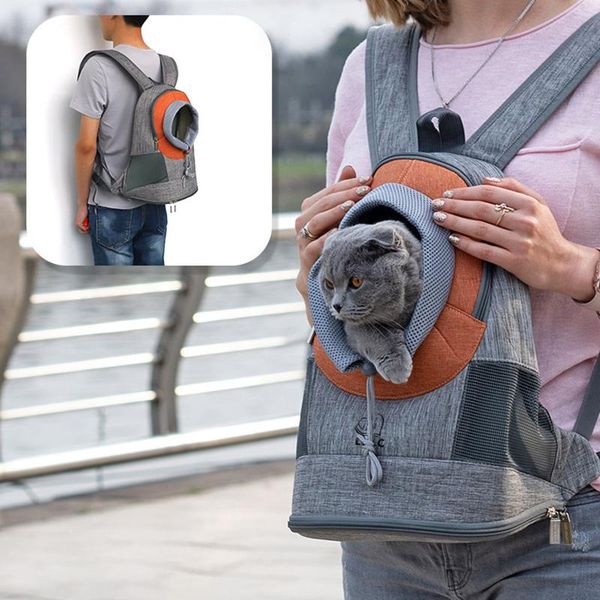 

pet cat backpack dog carrier bag breathable mesh double shoulder portable outdoor handbag front car seat covers