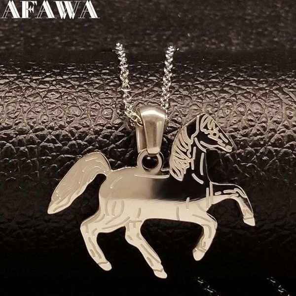 

fashion horse stainless steel necklaces for women jewlery silver color pendants jewelry paarden sieraden n18037 pendant