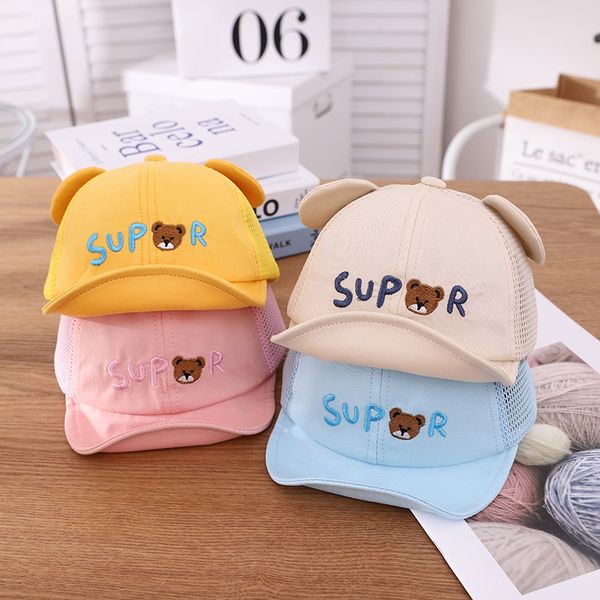 

new net hat, text cap, duckbill cute ears, children's baseball soft brim mesh sun visor hat, Blue;gray
