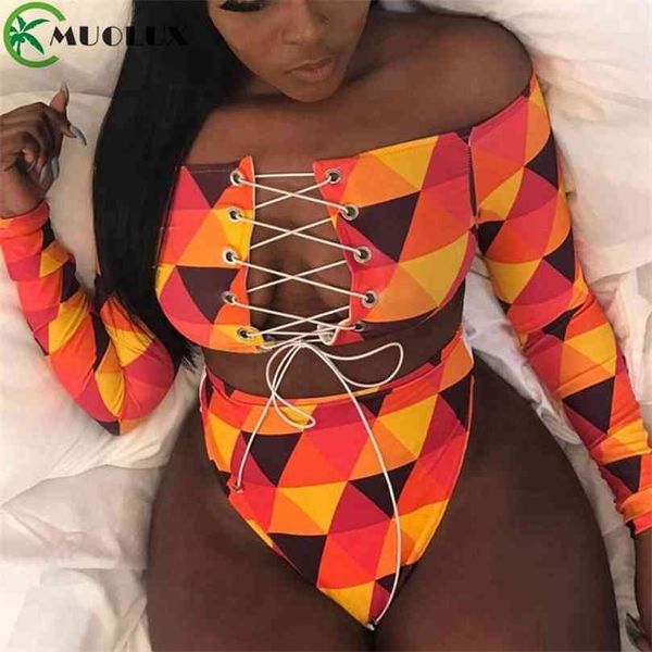 Bikini Push Up Brasileño Langarm Tanga Bademode Bandage Plus Größe Tankini Badeanzug Frauen 2 Stück Hohe Taille 210712