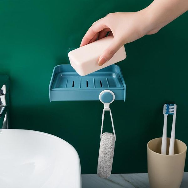 

soap rack no drilling non-perforated with hook excrete box shelf plastic holder bathroom accessories dishes