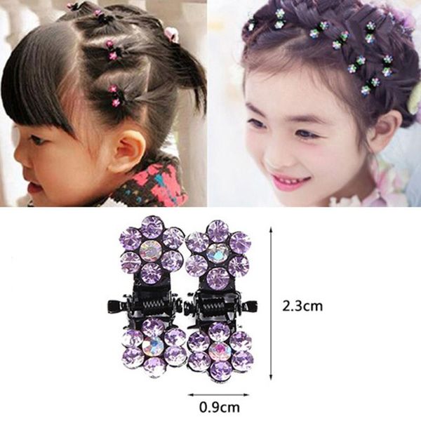 

hair accessories 12pcs flower hairpin clip mini crystal rhinestone claw crab for kids girl barrettes hairgrip sweet bridal hairpins, Slivery;white