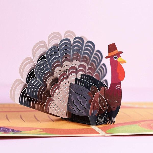 

greeting cards up thanksgiving day turkey card 3d fall give thanks birthday gift postcard