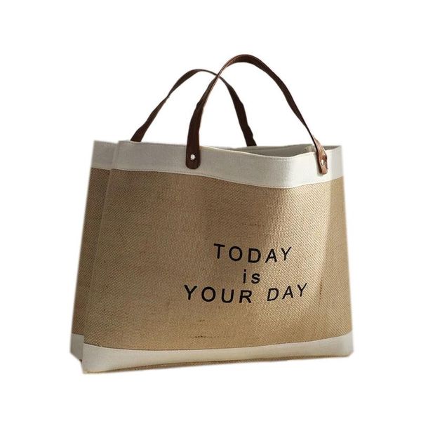 

storage baskets japanese style dirty clothes bag jute for sundries toys organizer portable shopping with handle