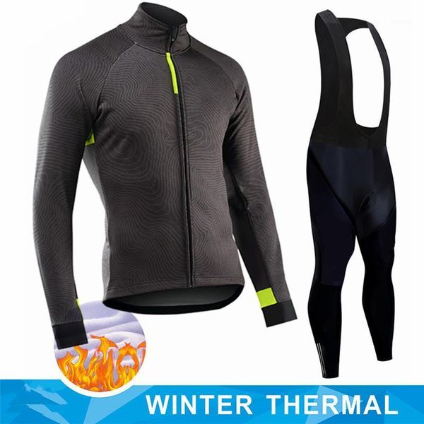 

winter cycling clothing long sleeve jersey mens team warm jacket set mtb clothes thermal fleece ropa ciclismo1, Black;blue