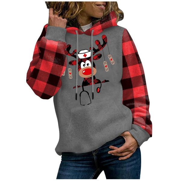 

women's hoodies & sweatshirts women christmas santa claus printing casual pullover stripe long sleeve sweatshirt anime ladies y2k, Black