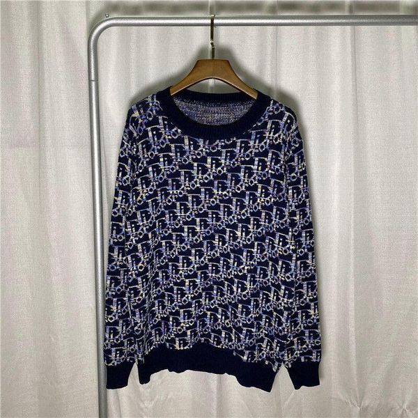 

2021 New fashion mens sweater long-sleeved sports sweater autumn and winter sports version of the letter animal classic print S-XXL, Blue