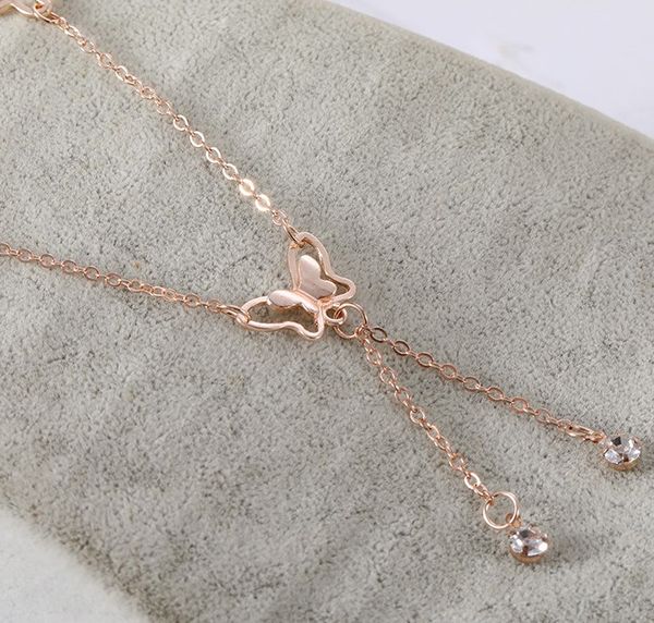 

simple summer heat anklets adjustable length to butterfly foot chain, Red;blue