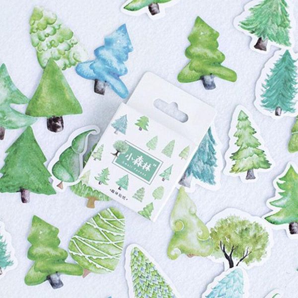 

45pcs kawaii small forest mini paper stickers diy scrapbooking label seal hand account sticker stationery diary decoration gift wrap