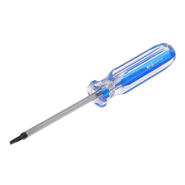 

blue clear plastic handle 2mm x 75mm screwdriver hand tool tools