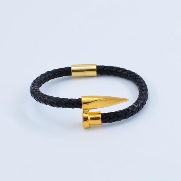 

fashion new stainless steel nail bracelet for men2e11, Black
