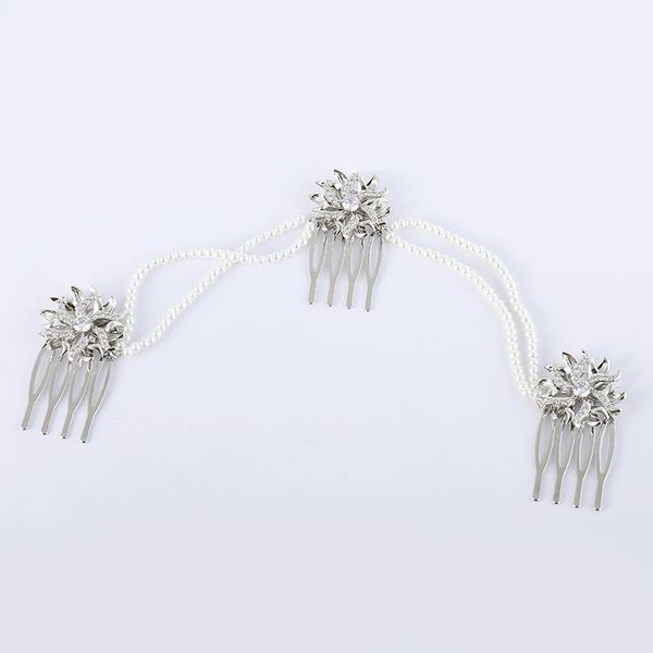 

handmade delicate women hairband headdress 3a zircon bridal wedding hair clip, Silver