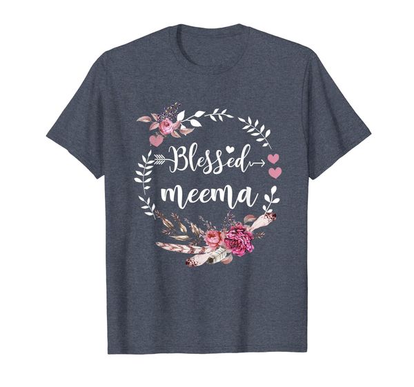 

blessed meema shirt thanksgiving floral funny gift t-shirt, White;black