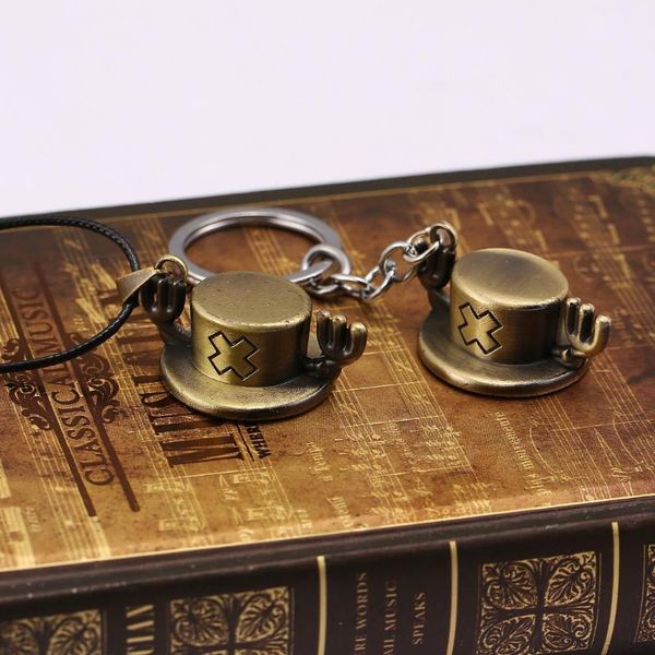

keychains japanese anime key chain one piece reindeer joe's hat pendants keychain metal keyring boyfriend gifts trinket, Silver