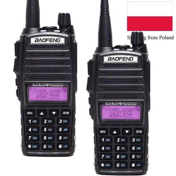 

walkie talkie 2pcs/lot baofeng uv-82 5w uhf vhf dual band 136-174&400-520mhz ham radio 2800mah battery