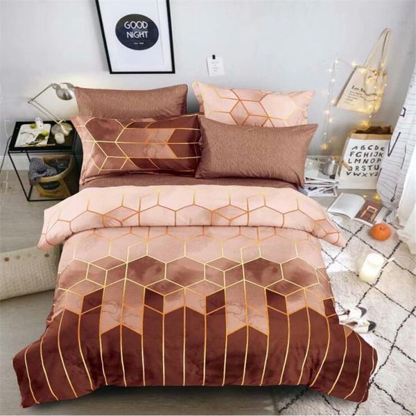 

bedding sets elka modern geometric style 2/3 pieces duvet cover  size comforter bed sheets and pillowcases oceania