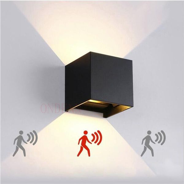 

wall lamps 9w 12w led light waterproof porch modern lamp radar motion sensor courtyard garden outdoor ac90~260v
